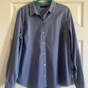 Apt. 9 Woman’s Blue Wrinkle Resistant Button Down Shirt